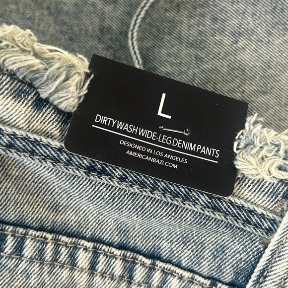 NWT American Bazi Wide-Leg Denim Jeans – Blue Wash - Large - Picture 7 of 9